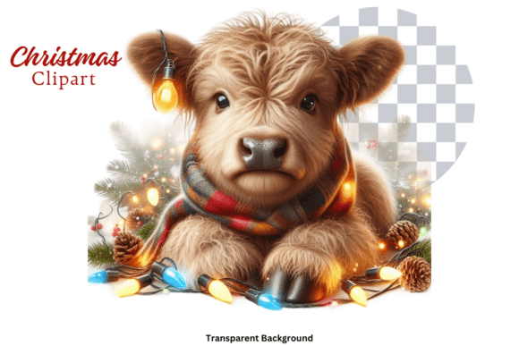 Download Highland Cow Christmas Lights Clipart - Christmas lights clipart Collection