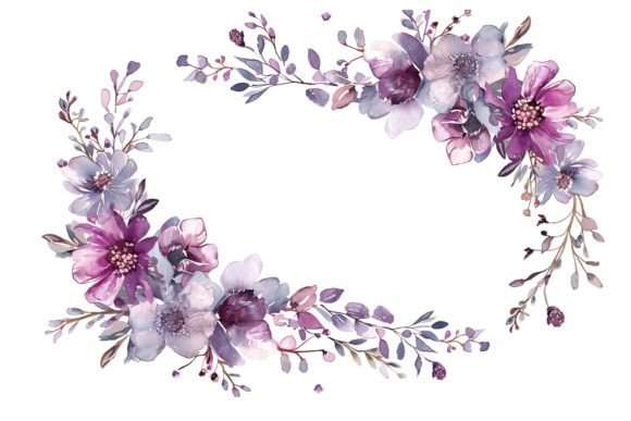 Download Purple Floral Wreath - Floral wreath Collection