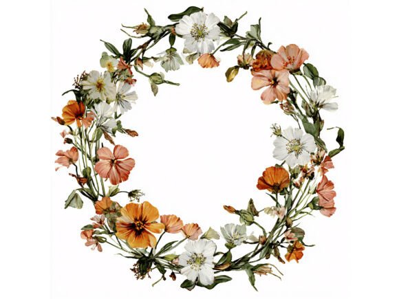 Download 14 JPG Autumn Floral Wreath Set - Floral wreath Collection