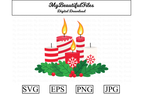 Download Christmas Candle Clipart Illustration - Premium Bundle