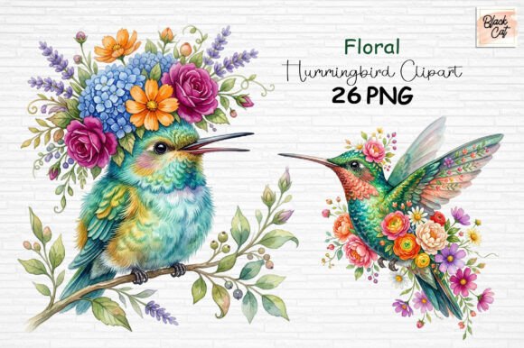 Download Floral Hummingbird Clipart PNG - Bird clipart Collection