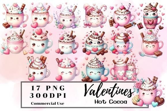 Download Valentine Hot Cocoa Clipart - Valentine Collection
