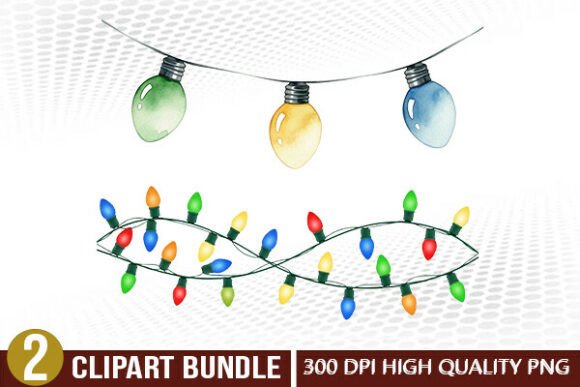 Download Colorful Christmas Lights Clipart Set - Christmas lights clipart Collection