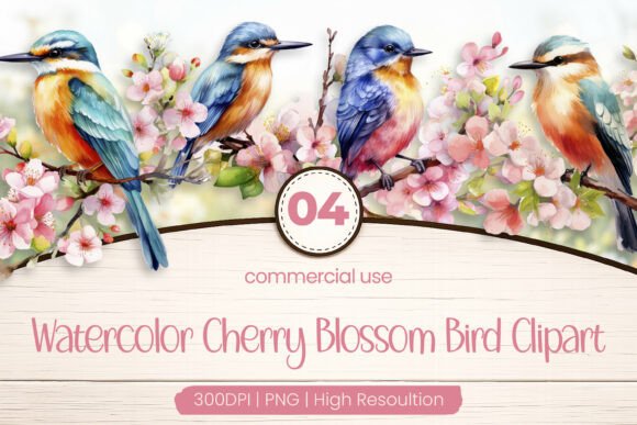 Download Cherry Blossom Bird Clipart PNG - Bird clipart Collection