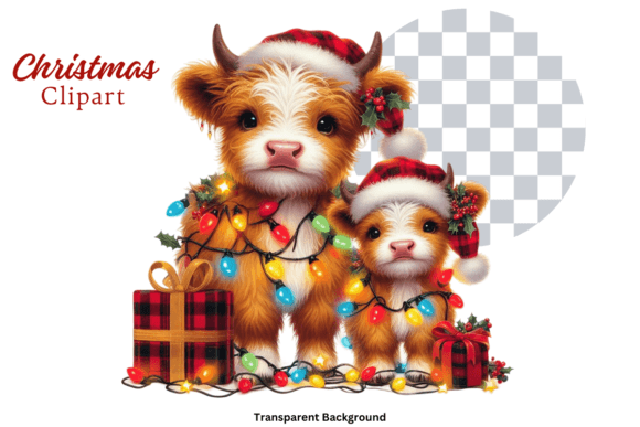 Download Highland Cow Christmas Lights Clipart - Christmas lights clipart Collection