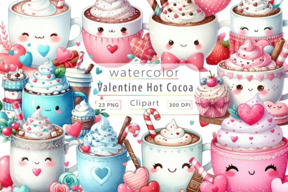 Download Cute Valentine Day Hot Cocoa Clipart - Valentine Collection