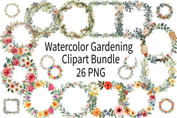 Download Watercolor Floral Wreath Clipart Bundle - Floral wreath Collection