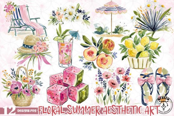 Download Floral Summer Aesthetic Art PNG - Premium Resources