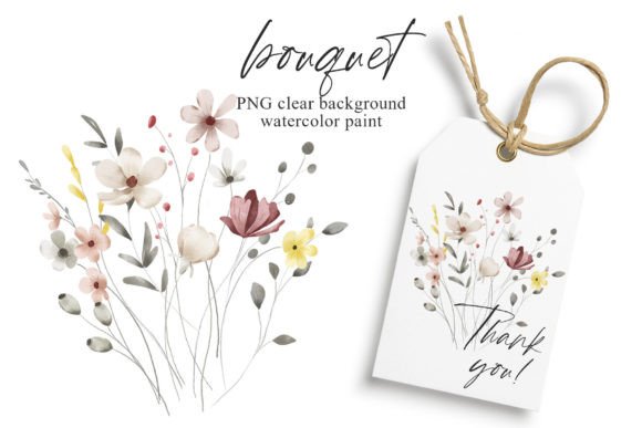 Download Watercolor Wild Flowers Clipart Bouquet. - Wild flowers clipart Collection