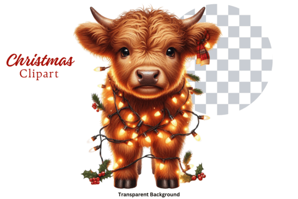 Download Highland Cow Christmas Lights Clipart - Christmas lights clipart Collection