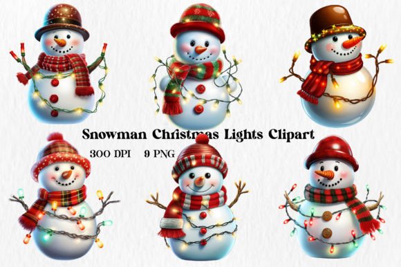 Download Snowman Christmas Lights Clipart - Christmas lights clipart Collection